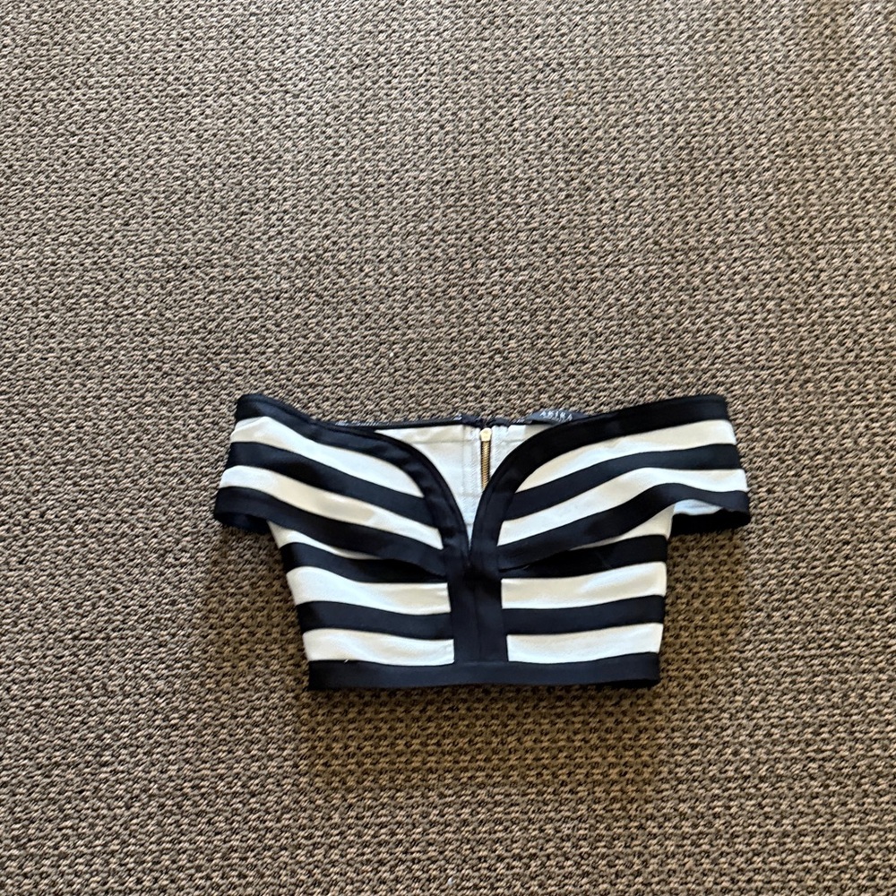 Akira waiting for you striped blouse size small new with tag